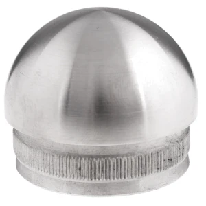 Ellipsoidal push-fit end cap for 42.4 mm balustrade tube – AISI 304 stainless steel satin finish