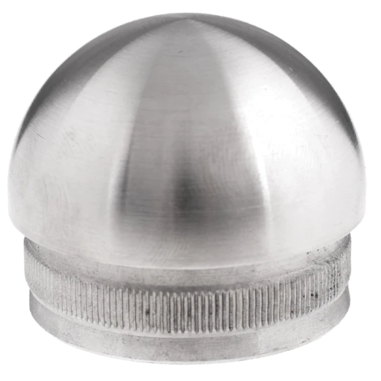 Kozza ellipsoidal push-in end cap for balustrade tube 42.4 mm – AISI 304 stainless steel satin 001-095 (1)