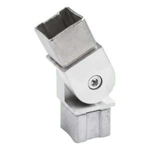 Adjustable balustrading elbow 90°–180° for 40x40x2 mm profile – AISI 304 stainless steel satin