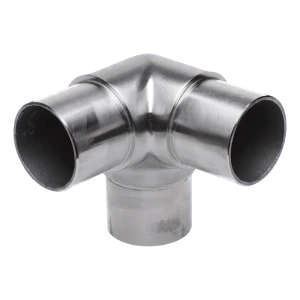 Corner T-connector for balustrade – tube 42.4x2 mm, stainless steel AISI 304, satin