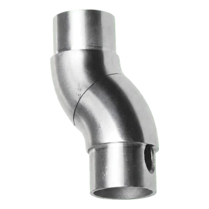 Adjustable handrail elbow for gluing into 42.4x2 mm tube – stainless steel AISI 304 satin