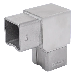 90° Elbow for 40x40 mm Balustrade Profile – AISI304 Stainless Steel, Satin Finish