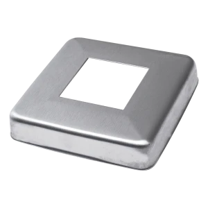 Square steel cover rosette for 40x40 mm balustrade profile – 85x85 mm satin finish
