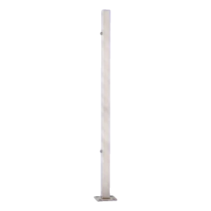 PINOX end post 40x40 mm stainless steel AISI 304 satin finish – floor mounting