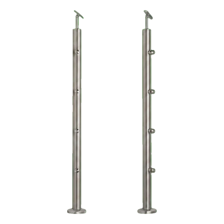 PSG Balustrade Post Intermediate Through fi 42.4 mm AISI 304 – 4 brackets, satin 001-204 (1)