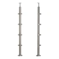 PSG corner balustrade post stainless steel AISI 304 ø42.4 mm H1060 mm with brackets for ø12 mm rods 001-206 (1)