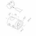 PSG corner balustrade post stainless steel AISI 304 ø42.4 mm H1060 mm with brackets for ø12 mm rods 001-206 (5)