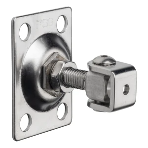 PSG adjustable gate hinge M12 with 75×55 mm plate – AISI 304 stainless steel