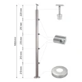 PSG intermediate balustrade post Ø42.4 mm stainless steel AISI 304 – 4 brackets Ø12, floor mounting 001-207 (2)