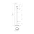 PSG intermediate balustrade post Ø42.4 mm stainless steel AISI 304 – 4 brackets Ø12, floor mounting 001-207 (4)