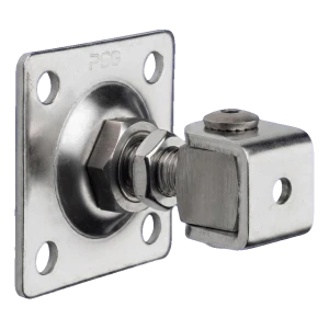 PSG adjustable gate hinge M16 AISI304 with 80×80 mm plate – raw finish