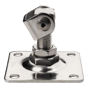 PSG adjustable gate hinge M20 with 100×100 mm plate – AISI 304 stainless steel