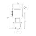 PSG Gate Hinge for Welding M20 – AISI 304 Stainless Steel, Satin Finish 001-221 (2)