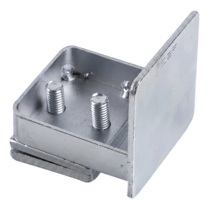 PSG sliding gate rail profile end cap 60×60 mm – galvanised
