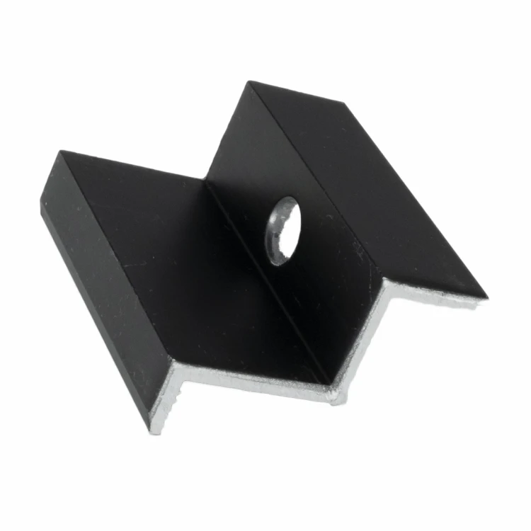 End clamp H35 aluminum 6060 hole M8 anodized PV-03-06
