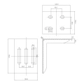 PSG steel support bracket for sliding gate approach catch 150×120 mm 001-249 (2)
