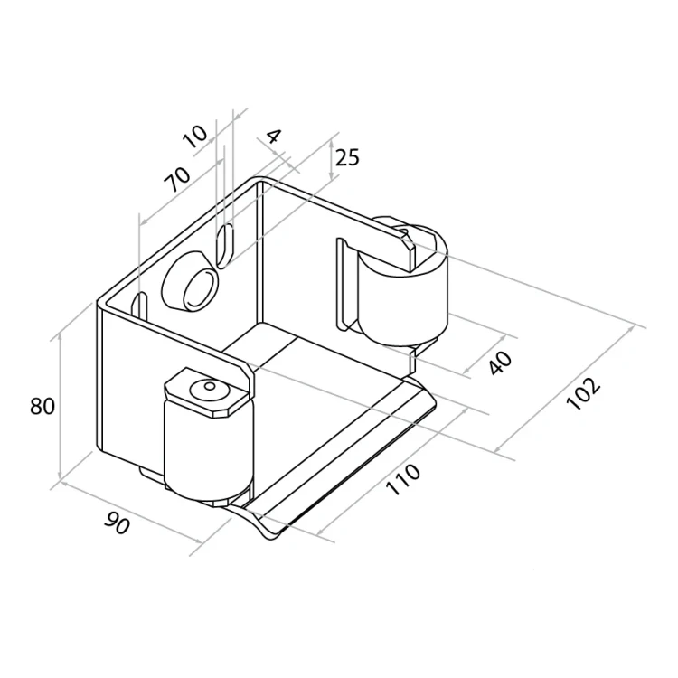 PSG gate guide bracket H80 for self-supporting sliding gate – galvanised steel 001-251 (2)