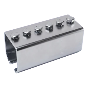 PSG rail connector for suspended gate track 59×62 mm galvanised