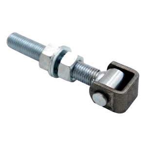 Adjustable steel hinge M20 for swing gates – galvanised, L150 mm