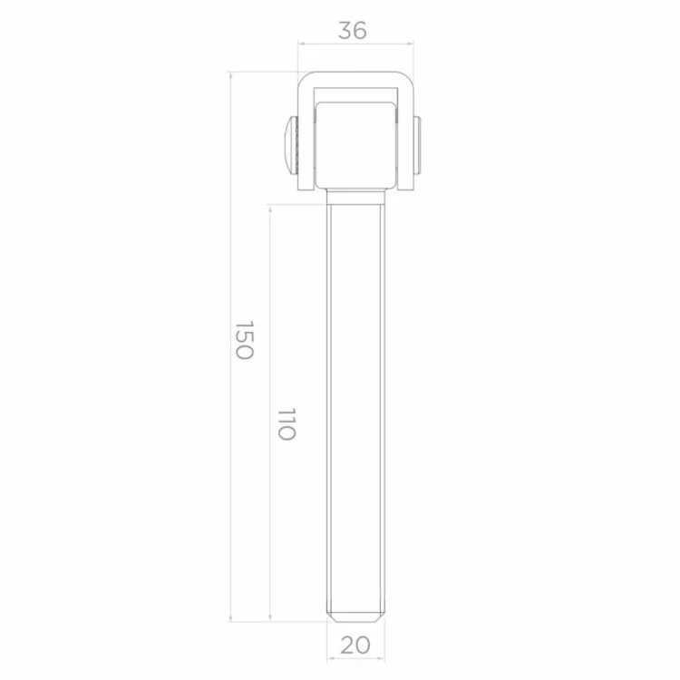 Adjustable steel hinge M20 for swing gates – galvanised, L150 mm 001-350 (4)