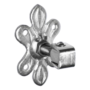Adjustable gate hinge with decorative plate M20 160×105×6 mm galvanised steel