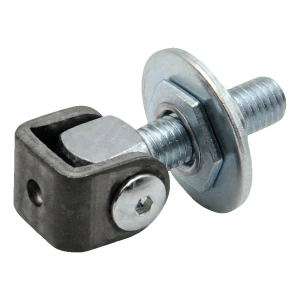 PSG adjustable hinge for welding M12 galvanised with black ear