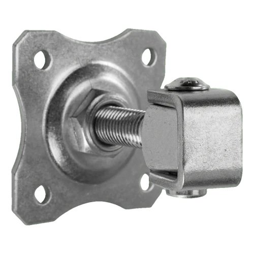 Adjustable gate hinge with decorative plate M16 80×80 mm galvanised steel 001-363 (1)