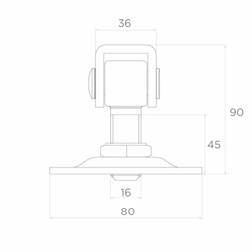 Adjustable gate hinge with decorative plate M16 80×80 mm galvanised steel 001-363 (2)