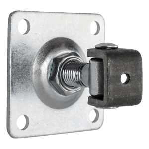PSG adjustable gate hinge M16 with backplate 100×100×4 mm galvanised