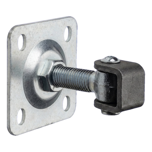 PSG adjustable gate hinge M20 with 100×100 mm plate galvanised – black eye 001-373 (1)