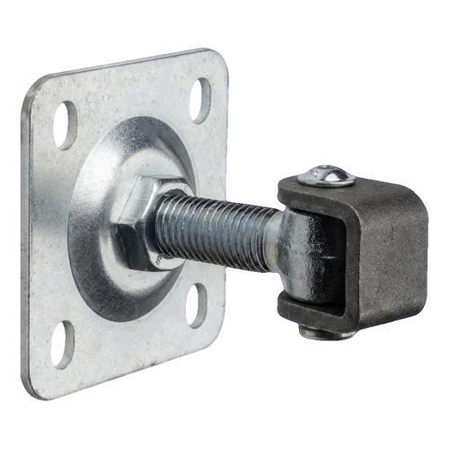 PSG adjustable gate hinge M20 with 100×100 mm plate galvanised – black eye 001-373 (1)