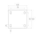 PSG adjustable gate hinge M20 with 100×100 mm plate galvanised – black eye 001-373 (4)