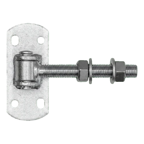 Adjustable gate hinge M16 with plate 115×50 mm – galvanised 001-415 (1)
